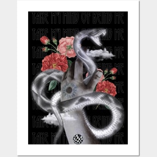 edgy and dark snake and flower Posters and Art